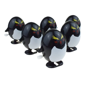 Lot de 6 jouets pingouins à remonter mignons avec mécanisme de marche de Noël