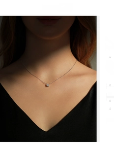 Elegant 925 sterling silver necklace with a sparkling solitaire moissanite pendant