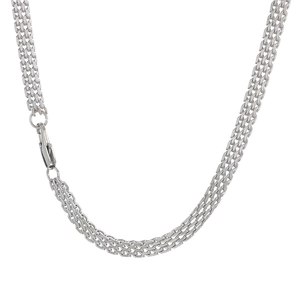 Collier maille tissée en acier inoxydable argenté de 6mm pour homme avec fermoir