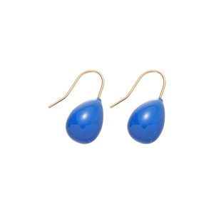 Élégantes boucles d'oreilles goutte bleues avec crochets dorés pour un look minimaliste