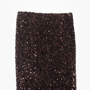 Robe élégante à paillettes marron pour femmes avec une finition en tissu scintillant