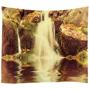Wald Wasserfall Wandteppich Natur Wandbehang Dekoration für Wohnheim und Zimmer Design