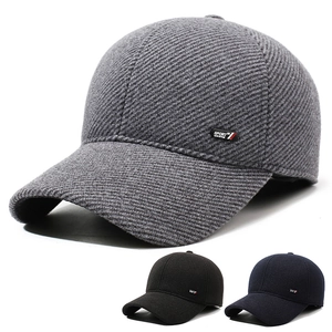 Men Winter Warm Baseball Cap Woolen Tweed Ear Protection Windproof Outdoor Sport Style Adjustable