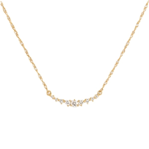 Elegant gold smile necklace for women with sparkling micro-paved cubic zirconia accents