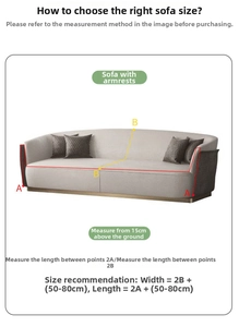 Measurement guide for waffle fabric sofa cover showing length and width lines