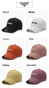 Detailed grid of cotton baseball caps with Always embroidery in six vibrant colors