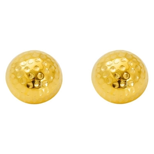 18K gold plated stainless steel stud earrings with textured hammer finish design
