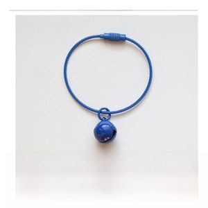 Blue wire keychain loop detail with 14mm matching bell for DIY craft accessories