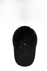 Detail view of winter baseball cap showing windproof fabric and warm ear protection lining