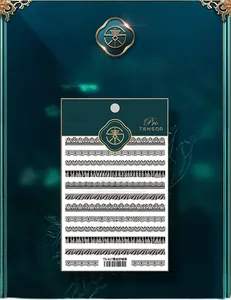 Détail macro des stickers ongles dentelle noire TS-617 avec motifs de maille et vagues