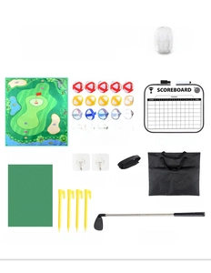 Resumen de configuración del juego de golf con alfombrilla, bolas y palo incluido