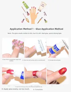 Step-by-step tutorial for applying press-on nails using 401 glue and prep kit accessories