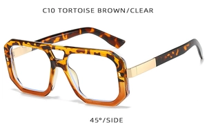 Details der schildpattbraunen Doppelbrillen-Sonnenbrille mit goldenen Metallakzenten