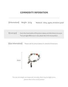 Size guide for dragon pearl bracelet with alloy, agate, and 18cm circumference details
