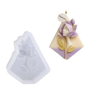 Silikonform für Kerzen mit Gesicht und Lotus für kreative DIY Dekoration zu Hause