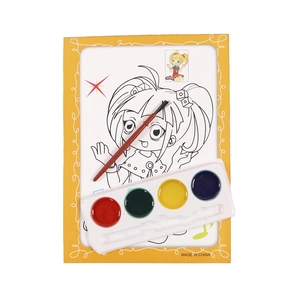 Kids DIY acrylic painting set with anime girl canvas board, paintbrush and watercolor set
