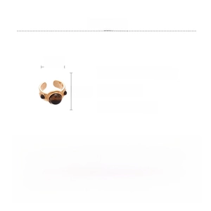 Τεχνικό σχέδιο που δείχνει μέγεθος 2,4cm επί 2,1cm για δαχτυλίδι από μάτι της τίγρης