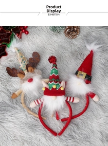 Dreiteiliges Weihnachts-Haarband-Set mit Weihnachtsmann-, Elfen- und Rentier-Motiven