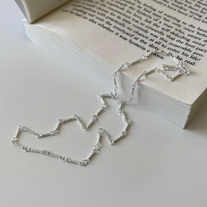 925 Sterling Silver Necklace For Women Minimalist Twisted Line Bar And Ring Geometric Choker Chain Jewelry