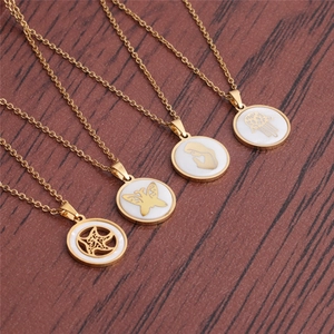 Elegant gold titanium steel necklaces with diverse starfish and butterfly pendants