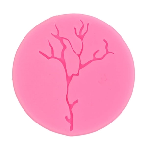 Pink silicone round mold featuring intricate dead tree branch texture for Halloween baking