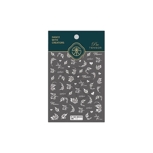 White 3D embossed nail stickers with daisy and heart patterns model TS-1683