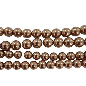 Perles rondes en verre marron poli pour création de bijoux DIY et colliers artisanaux