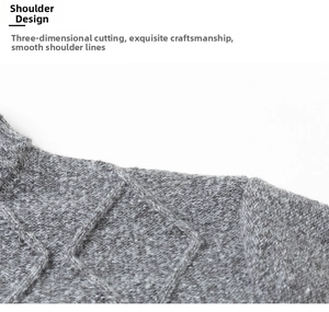 Detailansicht graue Strickjacke mit 3D-Rautenmuster und Fokus auf Schulternaht