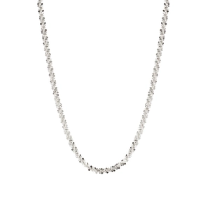 Sparkling 925 sterling silver wavy chain necklace with reflective textured metal scales