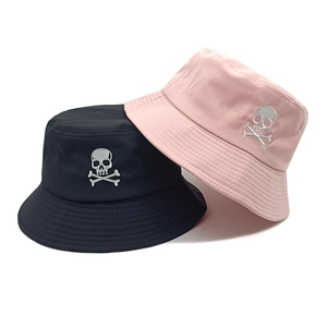 Chapeau Bob Broderie Tête De Mort Polyester Protection Solaire Streetwear Hip Hop Extérieur Unisexe