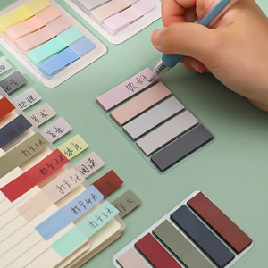 Translucent Morandi sticky notes set for notebook indexing and labeling in assorted colors
