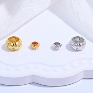 925 Sterling Silver Beads Hollow Lattice Zircon Charm Spacer Beads For DIY Jewelry Making Round Barrel Shape Accessories