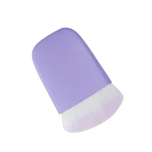 Flat top lilac makeup brush with synthetic bristles for smooth foundation application