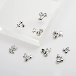 Cherry Fruit Shape Charms 304 Stainless Steel Pendants For DIY Necklace Bracelet Earrings Jewelry Making Findings