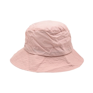 Close-up of quick-dry pale pink bucket hat showing ripstop fabric texture and wide brim