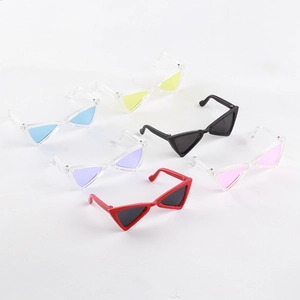 Pet fashion sunglasses in six colors with stylish triangle frames for cats and small dogs