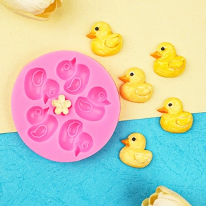 Mini duck and flower silicone cake mold for DIY fondant and chocolate decoration