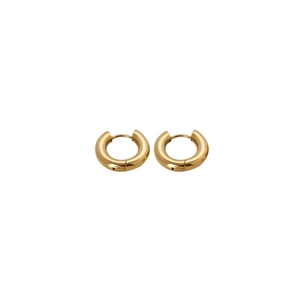 Orecchini a cerchio in acciaio inossidabile placcato oro 18k da 4mm con finitura lucida