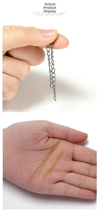 Detail of silver and gold DIY jewelry extension chains for bracelets and necklaces