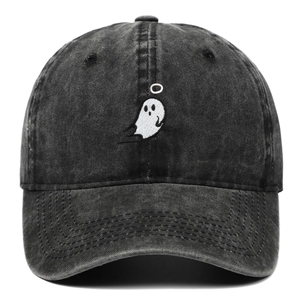 Casquette de baseball en coton délavé vintage avec broderie fantôme sur le devant