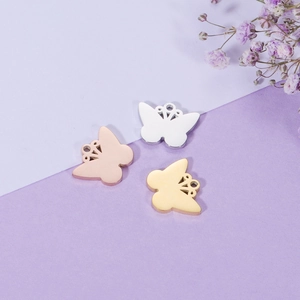 Dijes De Mariposa Colgantes Acero Inoxidable 304 Pulido Espejo Lindo Pequeño Creativo Para Accesorios De Joyería DIY