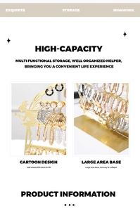 Close-up of golden metal earring organizer with 56 holes and stable fairy base design