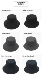 Mesh sun hat options in black, grey, and navy colors with size comparison details