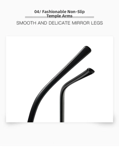 Detail of smooth and delicate black anti-slip temple tips for oversized sunglasses
