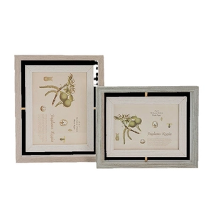 Cadre photo rotatif en bois de style nordique avec verre double face et design flottant