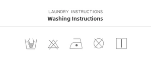 Detailed laundry instructions for sleeveless floral A-line dress showing care symbols