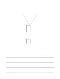 Detailed size parameters of S925 sterling silver Y-shaped double bar necklace