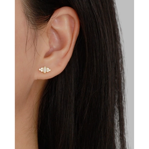 Exquisite S925 silver opal stud earrings with brilliant zircon accents for women