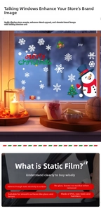 Details der PVC Weihnachts-Fensterbilder mit Schneemann und Baum Motiven