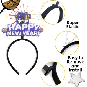 Detail of New Year headband showing spring support and detachable buckle for easy DIY